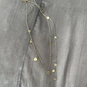 Banana Republic Silver Multi-Charm Necklace